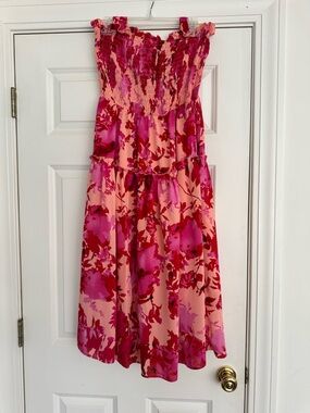 PrettyGarden Maxi Dress Halter Neck Ruffle Smocked Long Flowy Dress